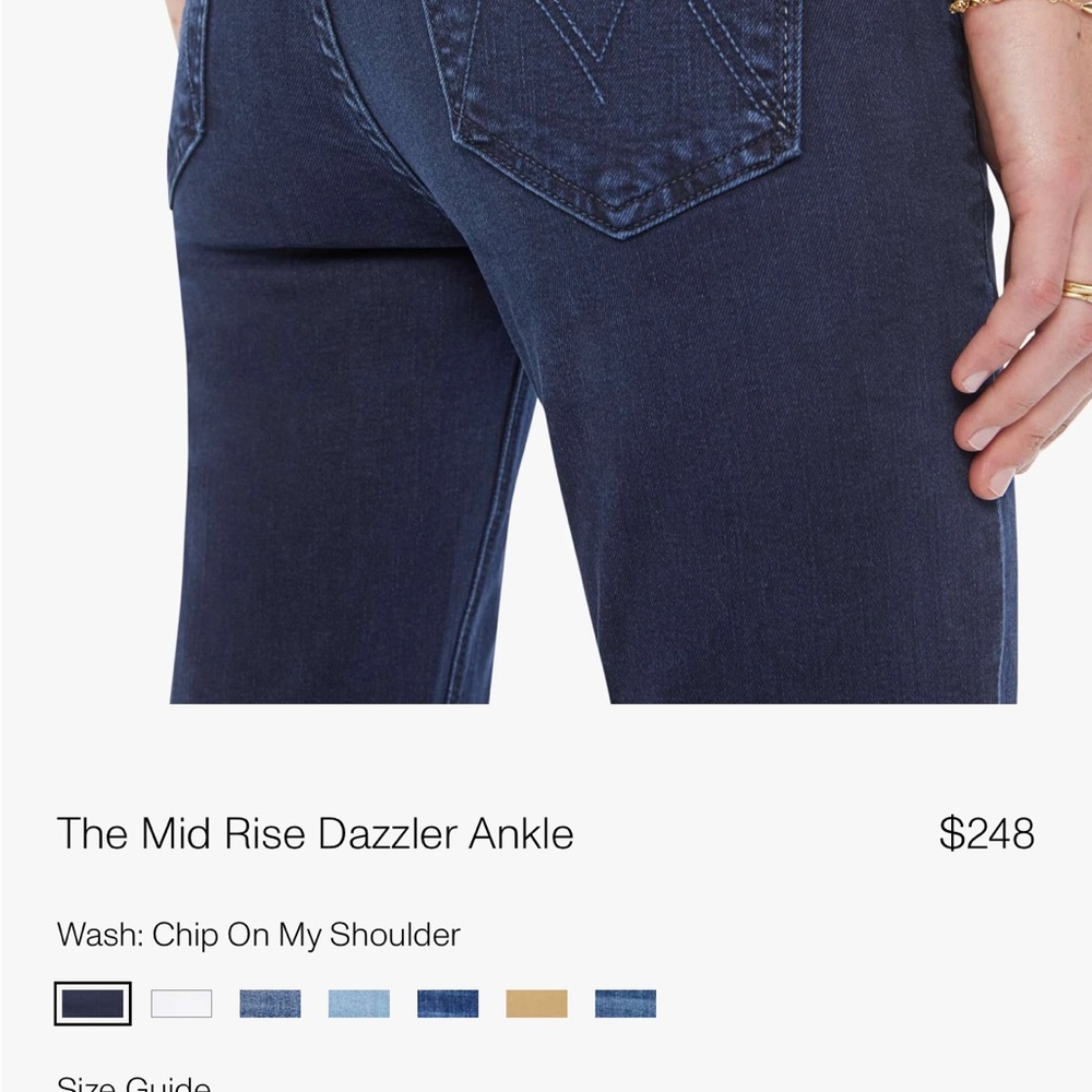 MOTHER Mid-riseDazzler Ankle Now or Never Jeans in Dark Blue - Picture 2 of 7